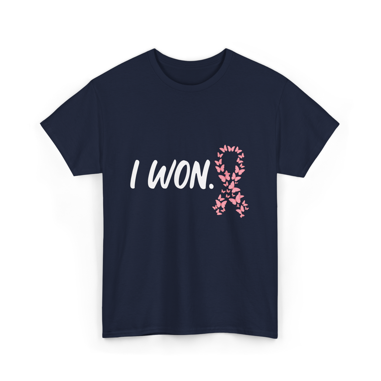 I Won Pink Ribbon Survivor T-Shirt - Navy