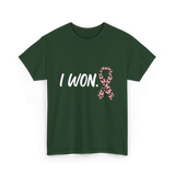 I Won Pink Ribbon Survivor T-Shirt - Forest Green