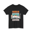 I Work On Computers Cat T-Shirt - Black