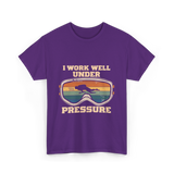 I Work Well Under Pressure Diving T-Shirt - Purple