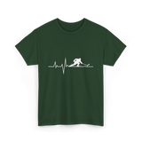 Ice Hockey Heartbeat Hockey Player T-Shirt - Forest Green