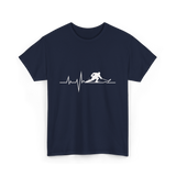 Ice Hockey Heartbeat Hockey Player T-Shirt - Navy