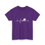 Ice Hockey Heartbeat Hockey Player T-Shirt - Purple