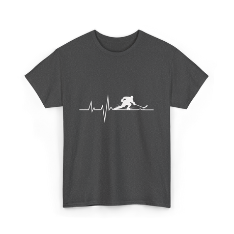 Ice Hockey Heartbeat Hockey Player T-Shirt - Dark Heather