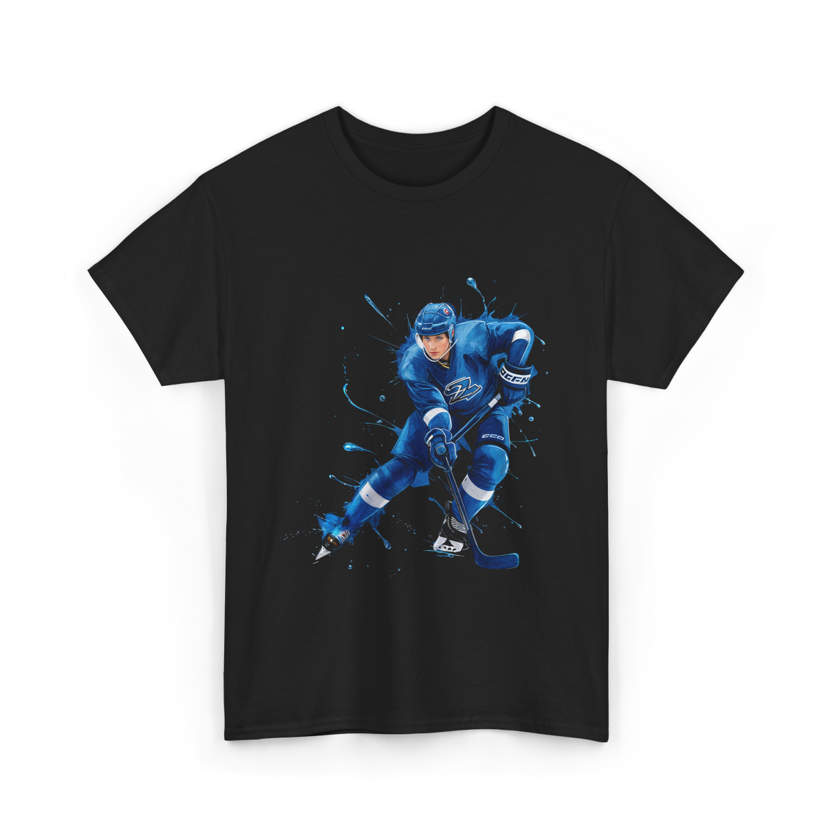 Ice Hockey Player Hockey Sports T-Shirt - Black