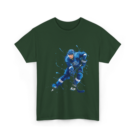 Ice Hockey Player Hockey Sports T-Shirt - Forest Green