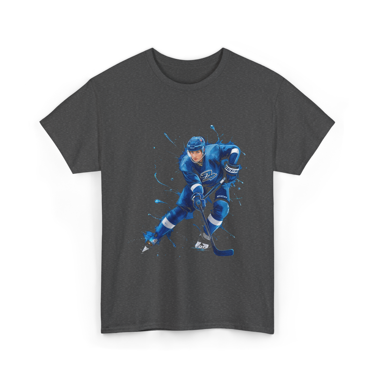 Ice Hockey Player Hockey Sports T-Shirt - Dark Heather