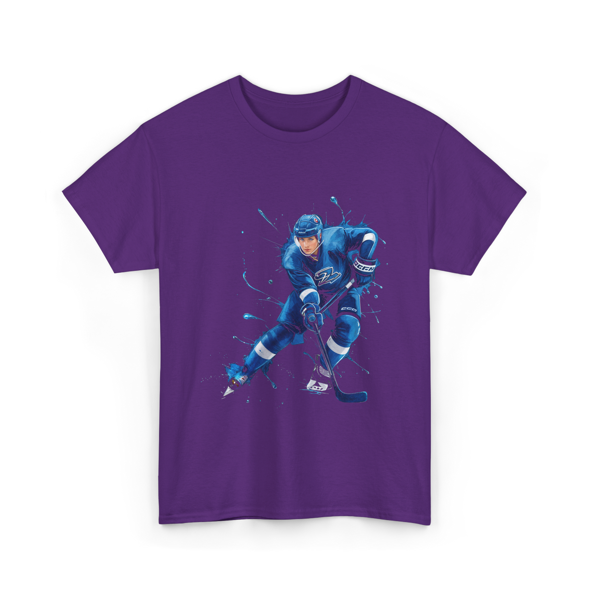 Ice Hockey Player Hockey Sports T-Shirt - Purple