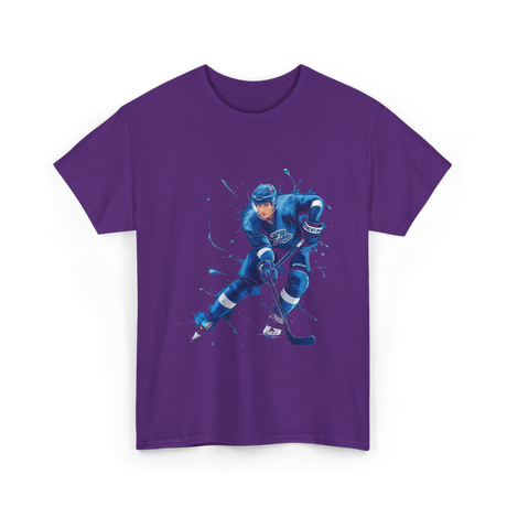 Ice Hockey Player Hockey Sports T-Shirt - Purple