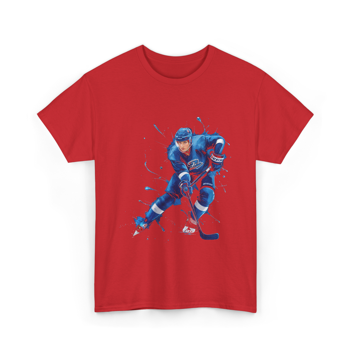 Ice Hockey Player Hockey Sports T-Shirt - Red