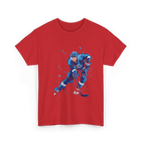 Ice Hockey Player Hockey Sports T-Shirt - Red