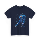 Ice Hockey Player Hockey Sports T-Shirt - Navy