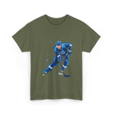 Ice Hockey Player Hockey Sports T-Shirt - Military Green