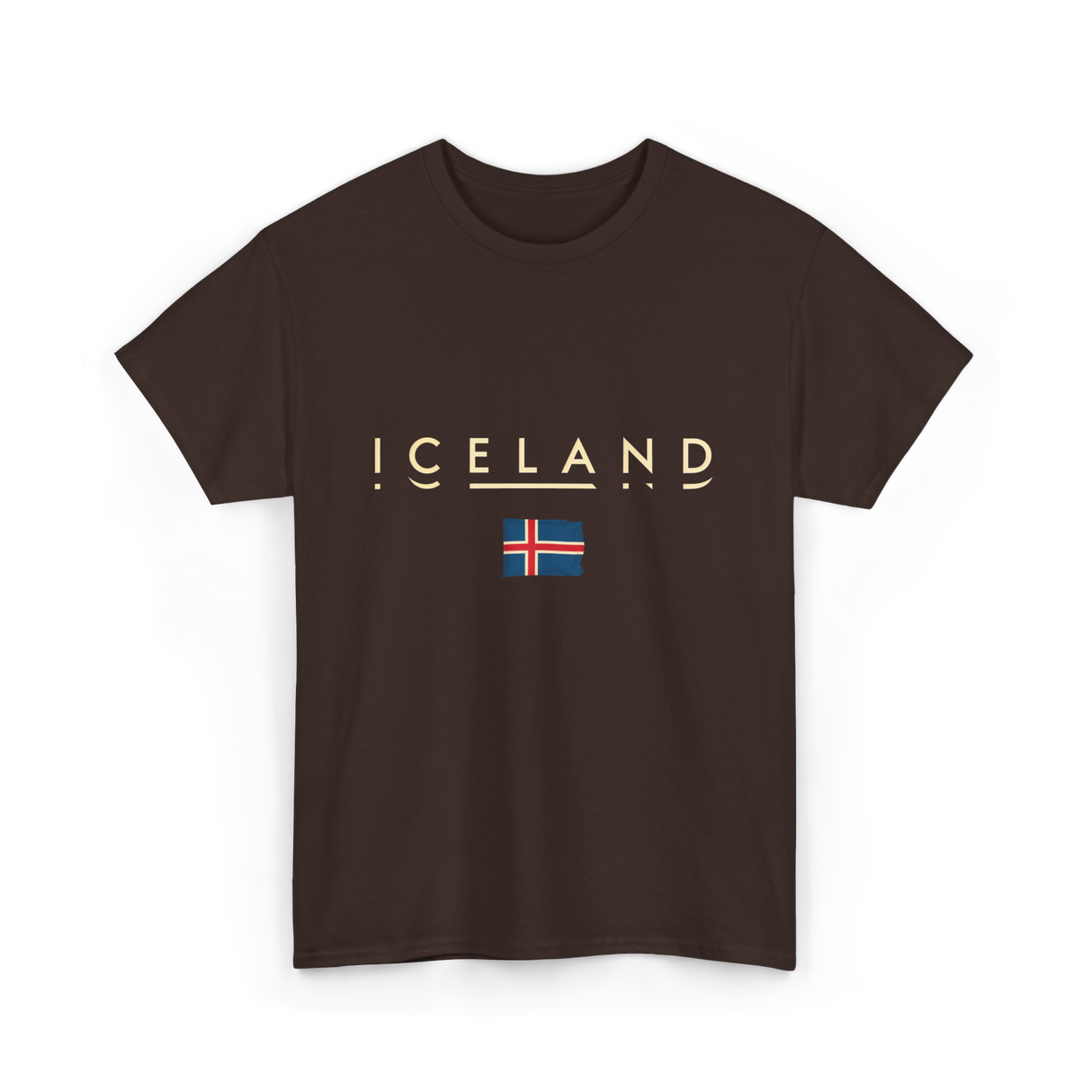 Iceland Flag Iceland T-Shirt - Dark Chocolate