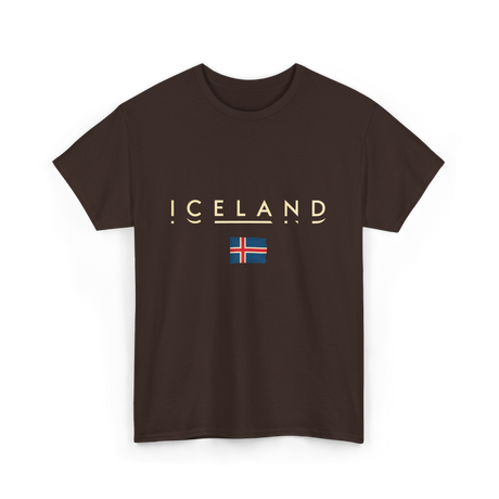 Iceland Flag Iceland T-Shirt - Dark Chocolate