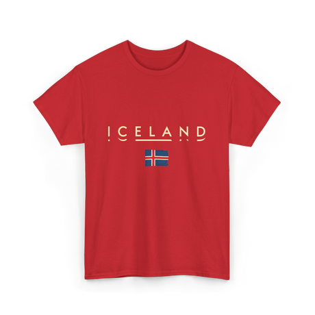 Iceland Flag Iceland T-Shirt - Red