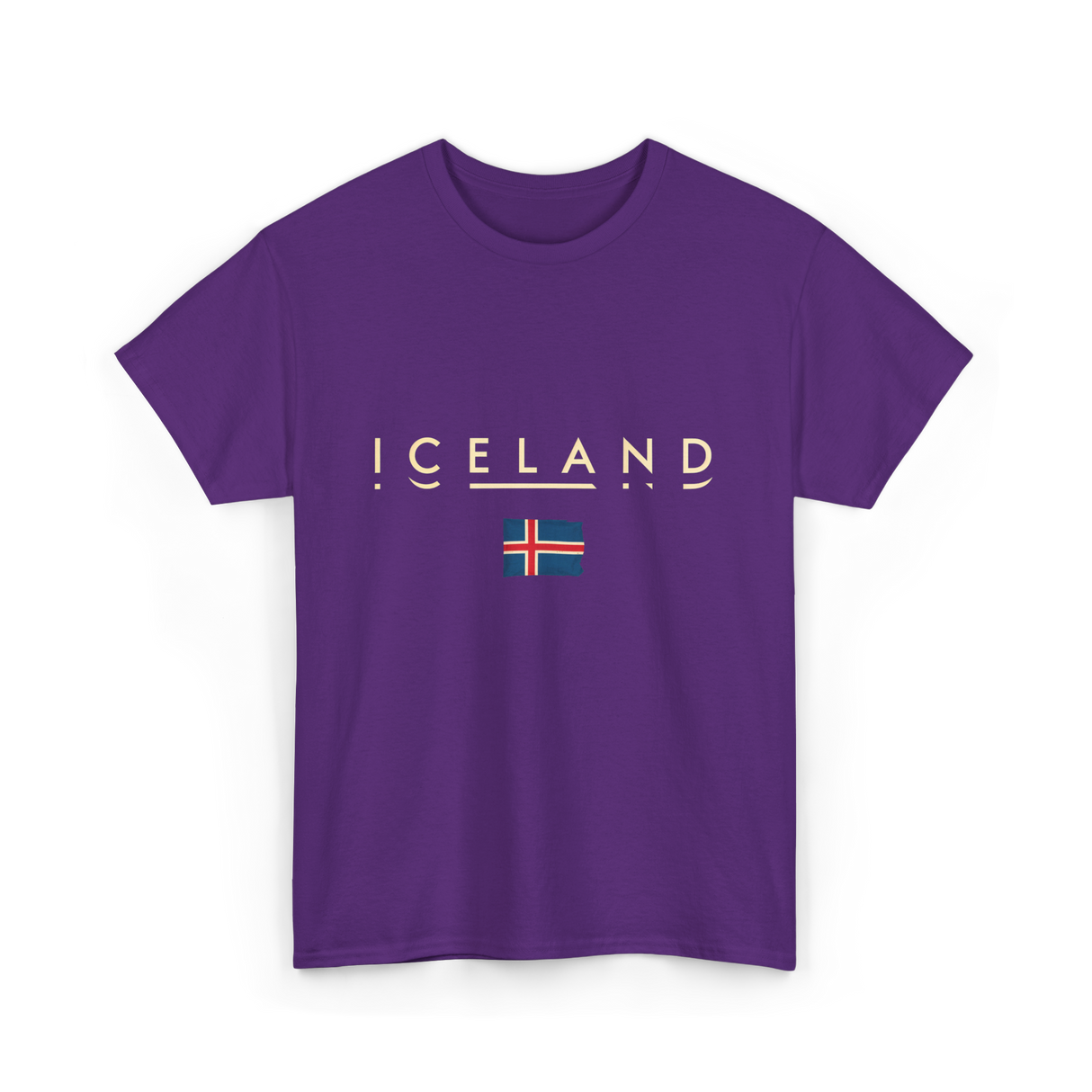 Iceland Flag Iceland T-Shirt - Purple