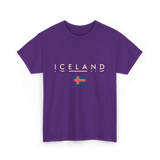 Iceland Flag Iceland T-Shirt - Purple