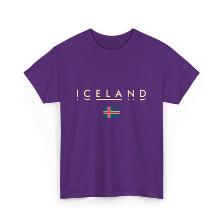 Iceland Flag Iceland T-Shirt - Purple