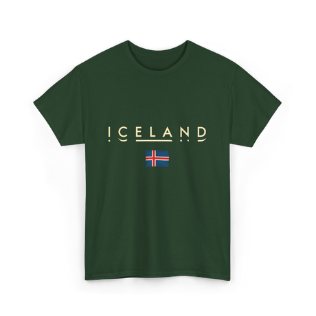 Iceland Flag Iceland T-Shirt - Forest Green