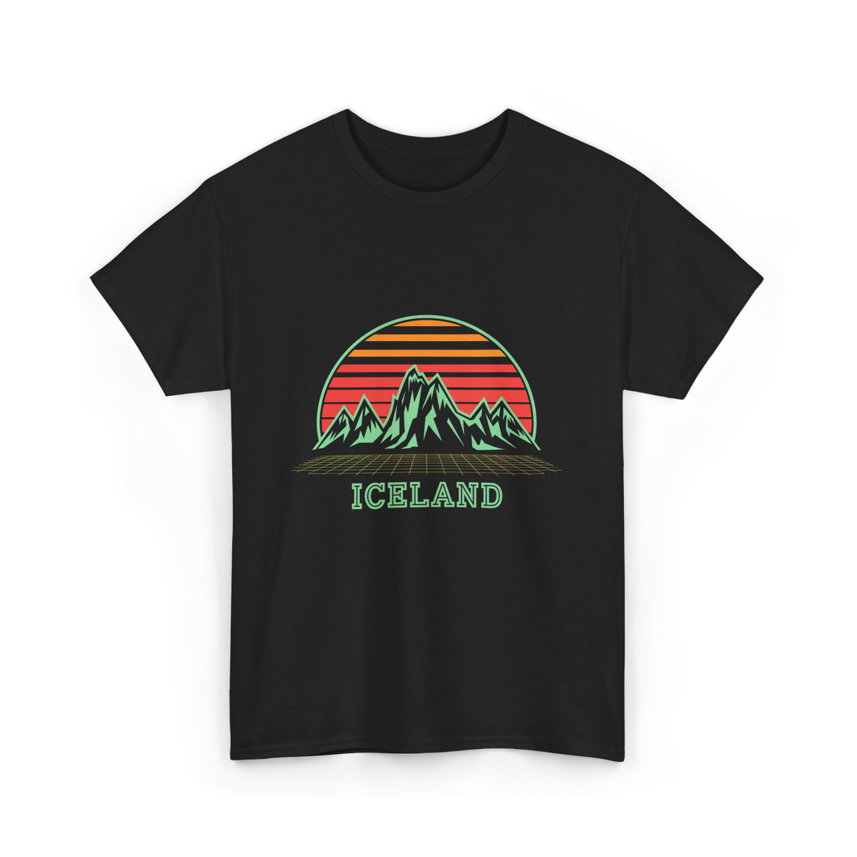 Iceland Mountain Landscape T-Shirt - Black