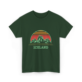 Iceland Mountain Landscape T-Shirt - Forest Green