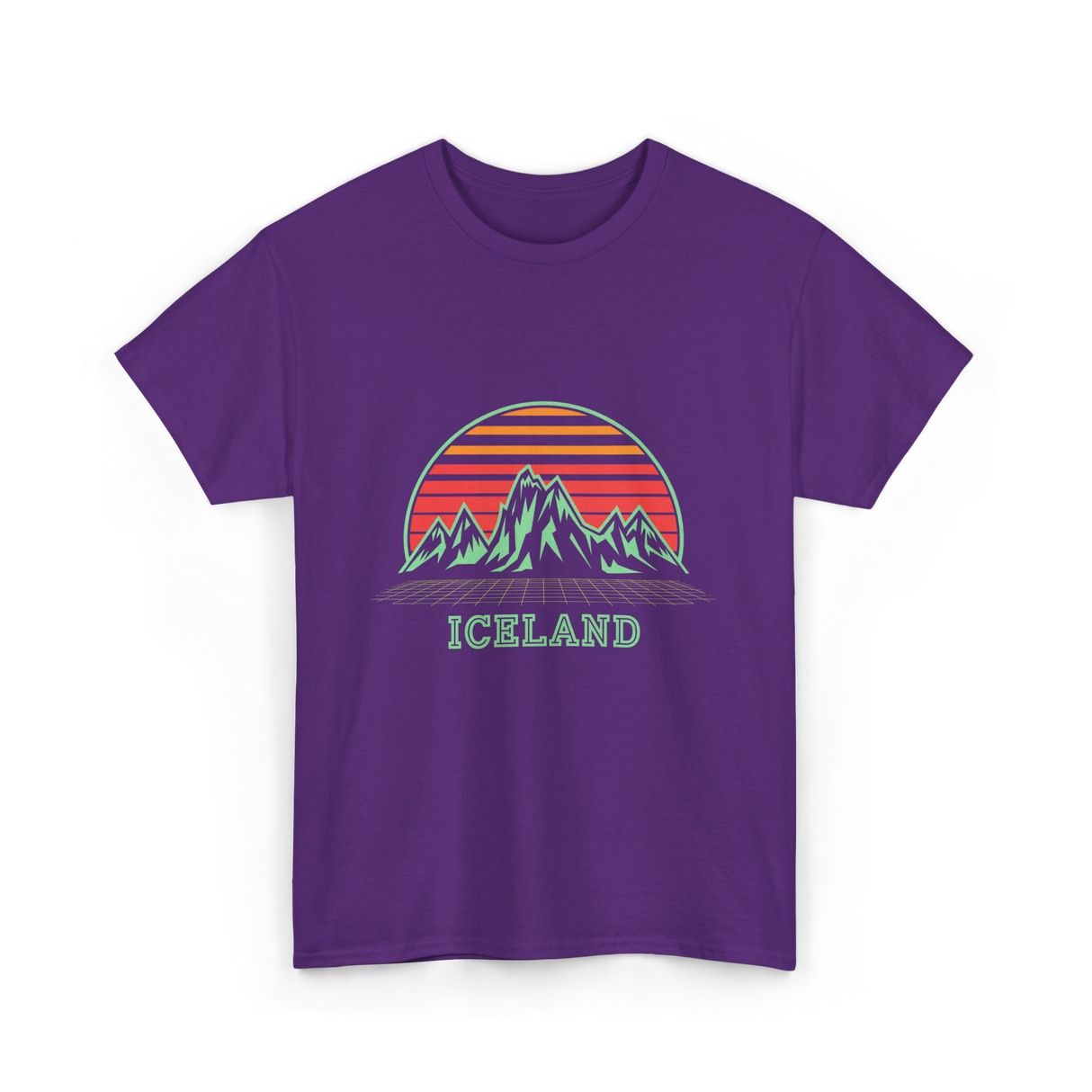 Iceland Mountain Landscape T-Shirt - Purple