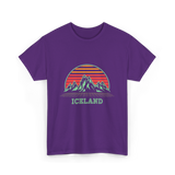 Iceland Mountain Landscape T-Shirt - Purple