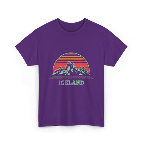 Iceland Mountain Landscape T-Shirt - Purple