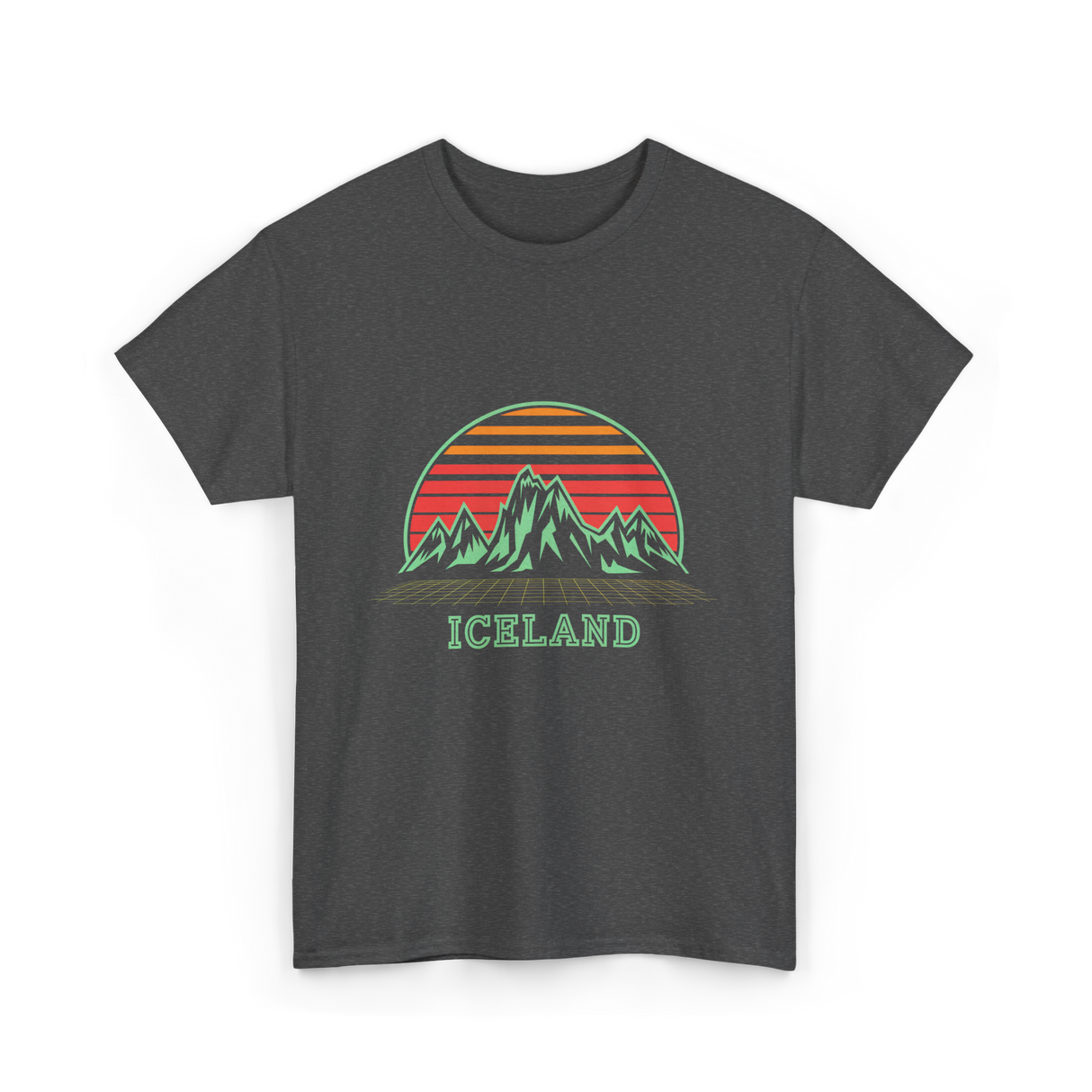 Iceland Mountain Landscape T-Shirt - Dark Heather