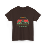 Iceland Mountain Landscape T-Shirt - Dark Chocolate