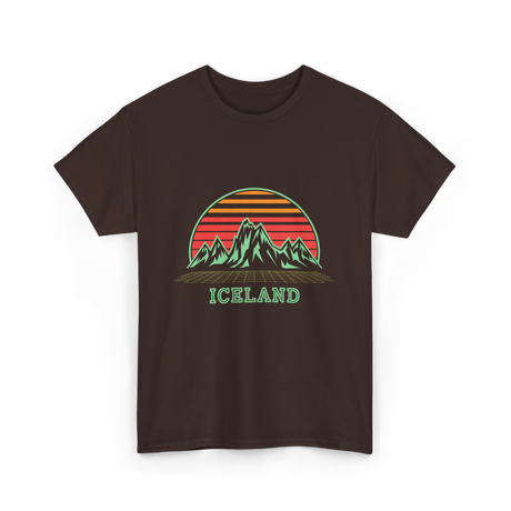 Iceland Mountain Landscape T-Shirt - Dark Chocolate