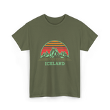 Iceland Mountain Landscape T-Shirt - Military Green