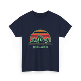 Iceland Mountain Landscape T-Shirt - Navy