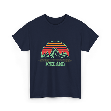 Iceland Mountain Landscape T-Shirt - Navy