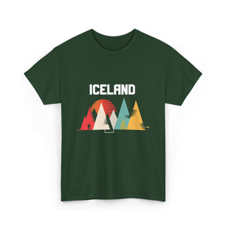 Iceland Mountains Adventure T-Shirt - Forest Green