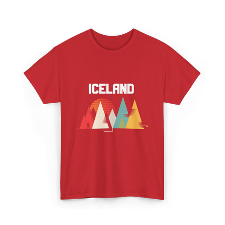 Iceland Mountains Adventure T-Shirt - Red