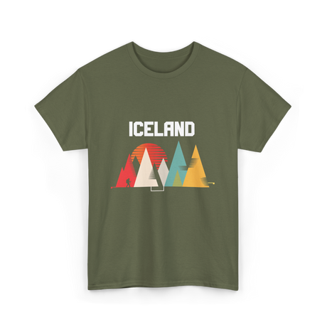 Iceland Mountains Adventure T-Shirt - Military Green