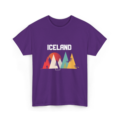 Iceland Mountains Adventure T-Shirt - Purple