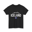 Iceland Mountains Icelandic Flag T-Shirt - Black