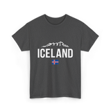 Iceland Mountains Icelandic Flag T-Shirt - Dark Heather