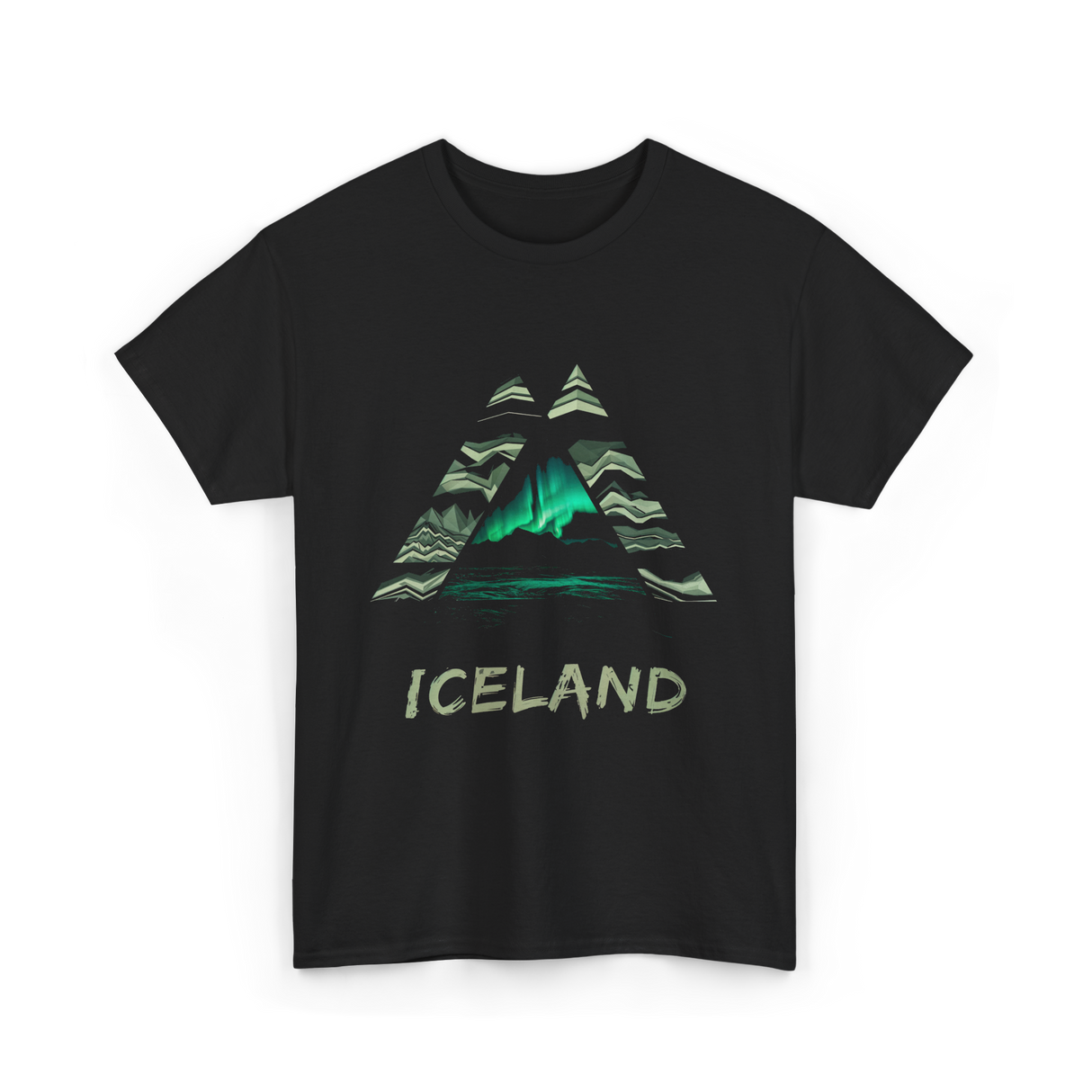 Iceland Northern Lights Nature T-Shirt - Black