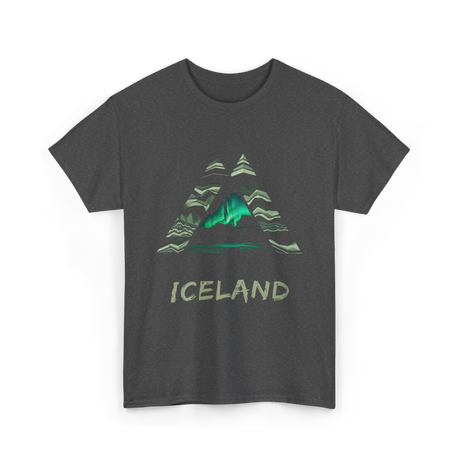 Iceland Northern Lights Nature T-Shirt - Dark Heather