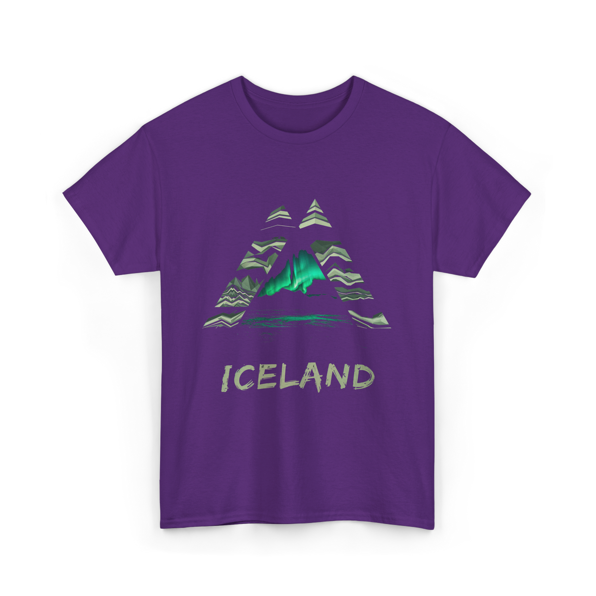 Iceland Northern Lights Nature T-Shirt - Purple