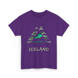 Iceland Northern Lights Nature T-Shirt - Purple