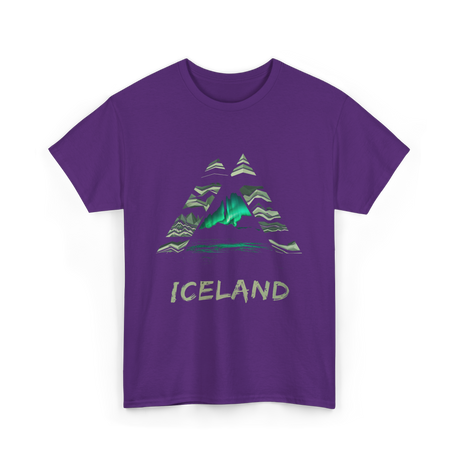 Iceland Northern Lights Nature T-Shirt - Purple