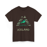 Iceland Northern Lights Nature T-Shirt - Dark Chocolate