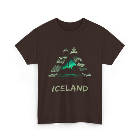 Iceland Northern Lights Nature T-Shirt - Dark Chocolate