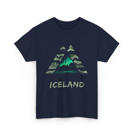 Iceland Northern Lights Nature T-Shirt - Navy