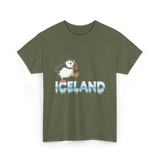 Iceland Puffin Bird Animal Lover T-Shirt - Military Green